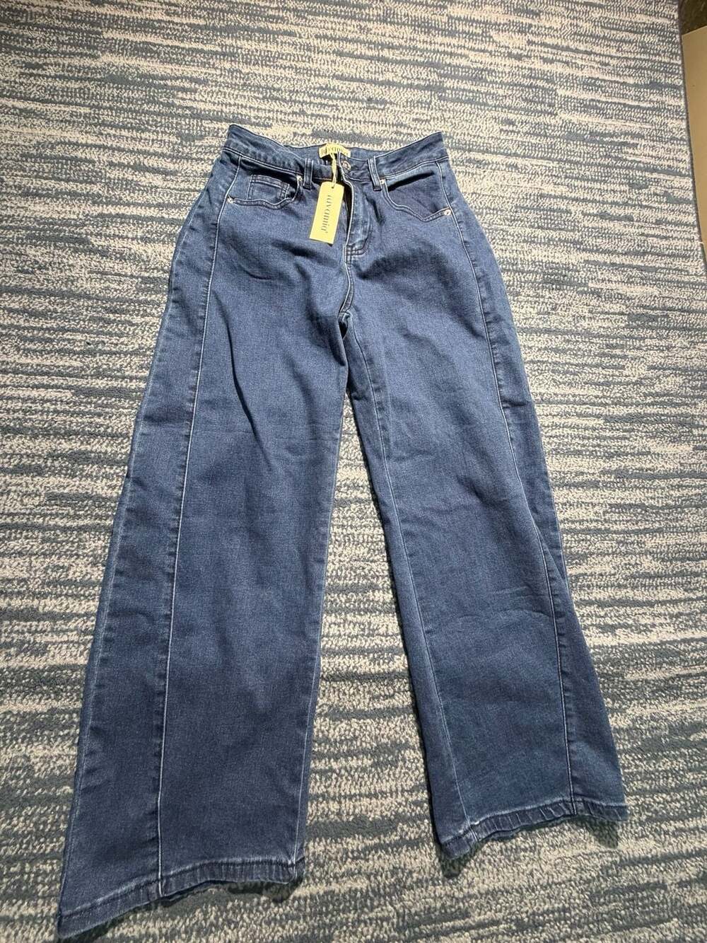 Luvamia Wide Leg Jeans Dark Blue Denim